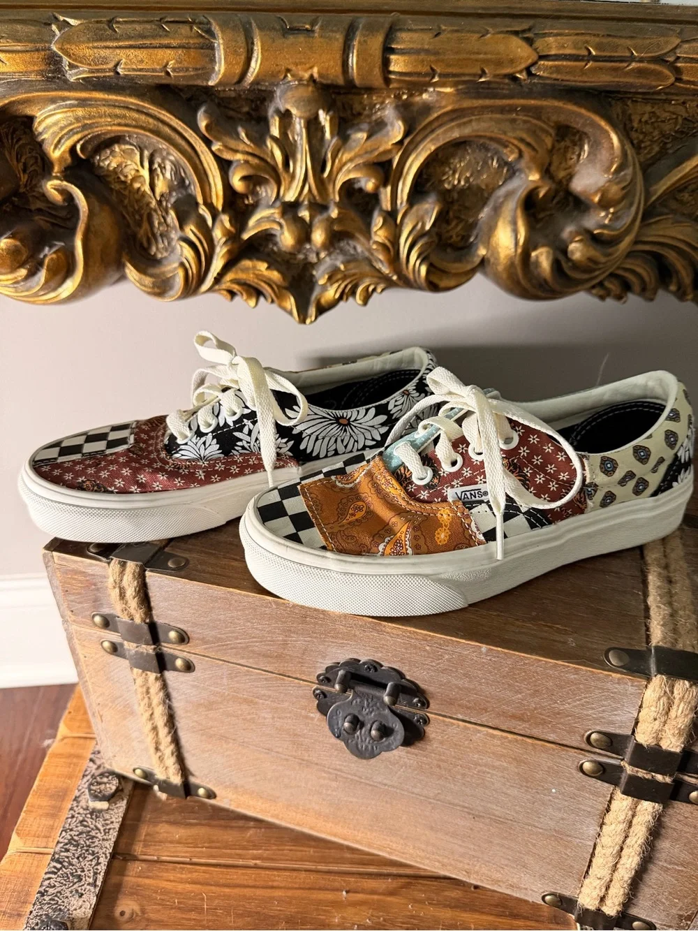 Vans Patchwork Checkerboard Low-Top Sneakers - Multicolor - Picture 3 of 7
